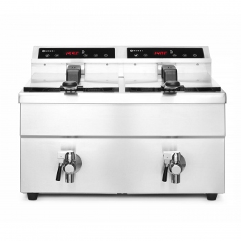 Induktions-Fritteuse mit Ablasshahn, 2×8 L, HENDI, Profi Line, 16L, 230V/7000W, 577x609x(H)410 mm