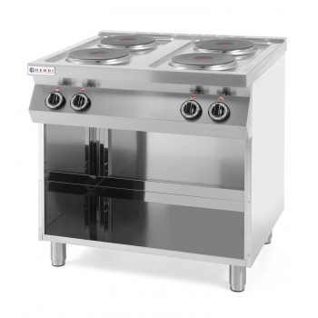 Elektroherd mit 4 Kochplatten auf offenem Unterbau, HENDI, Kitchen Line, 400V/10400W, 800x700x(H)900mm