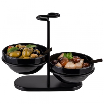 Unterlage für zwei Löffel mit zwei Schälchen, APS 00651