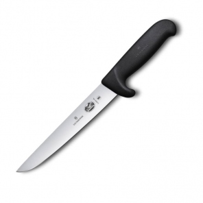 Fibrox nóż rzeźniczy z ochronną raczką - czarny, 18 cm, Victorino 5.5503.18L