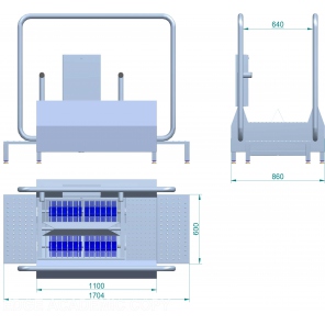 Durchlauf-Sohlenwaschmaschine mit zwei Bürsten